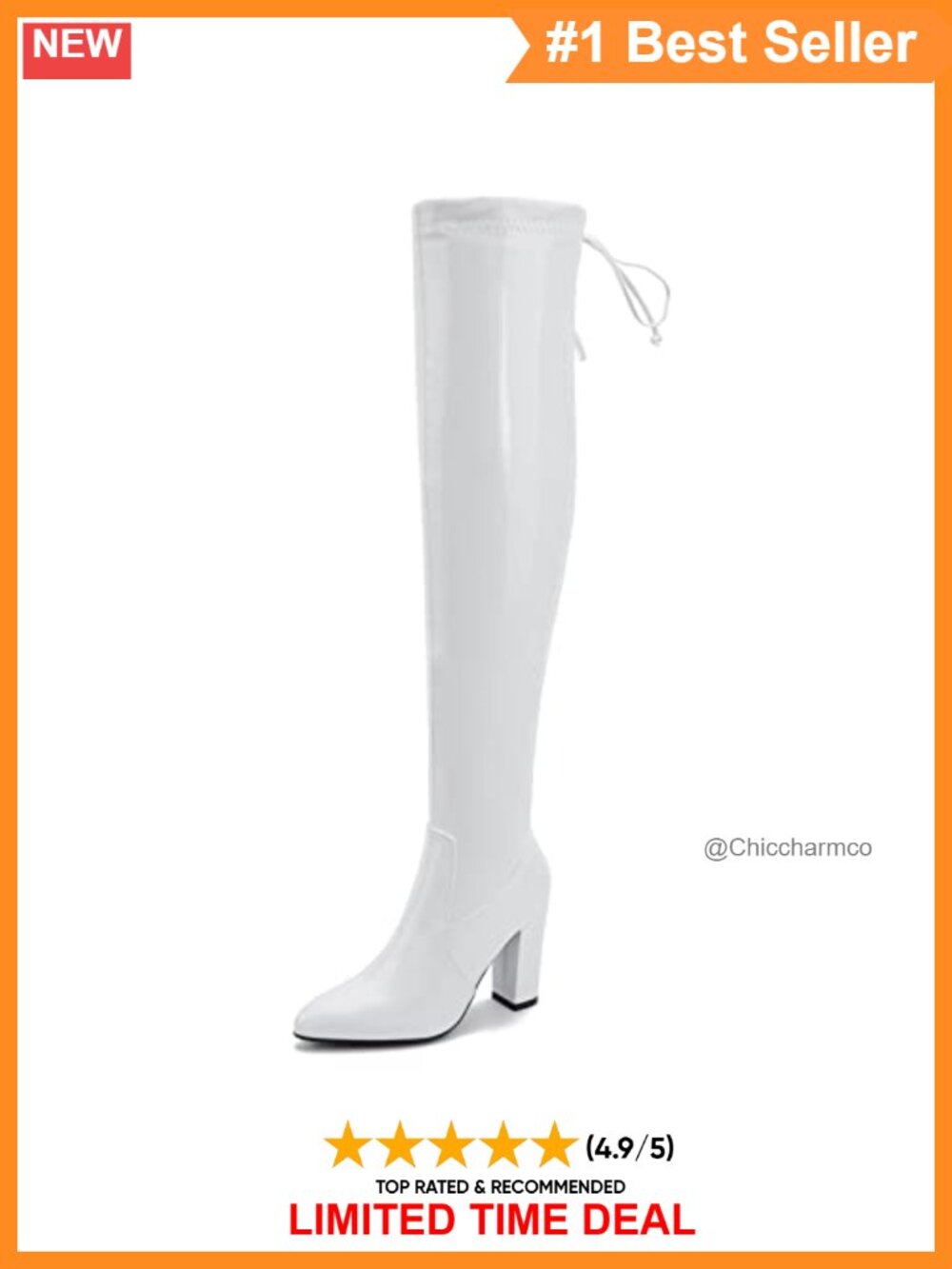 Pointed Toe Chunky Heel Thigh High Over The Knee Boots Lace Up